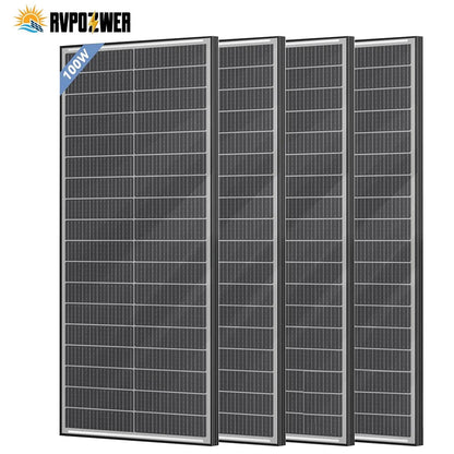 RVPOZWER 100W 12V Bifacial Solar Panel, Monocrystalline
