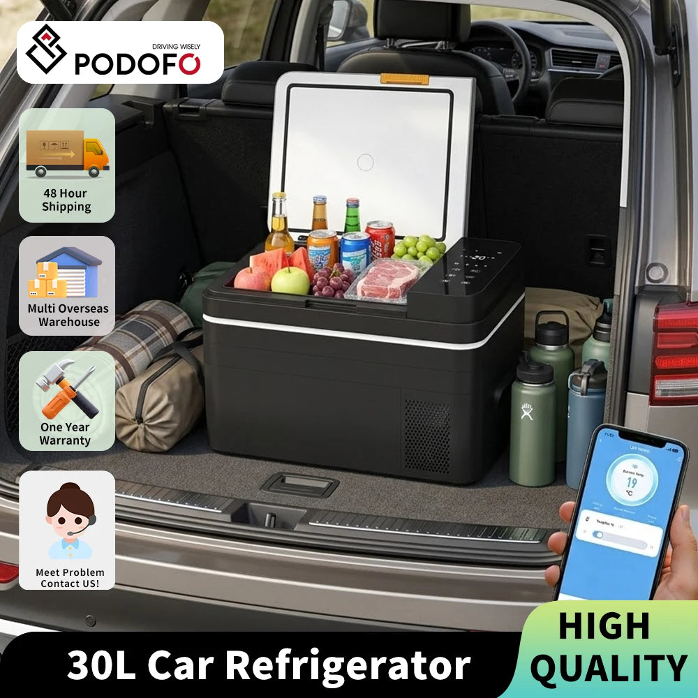 Podofo 30L Compressor Fridge Freezer with App, Campervan