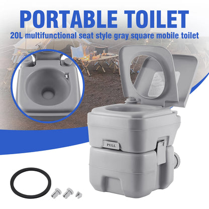 Portable Camping Toilet 20L Dual Outlet, Campervan Boat