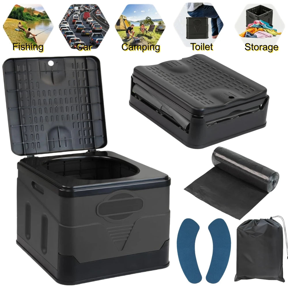 Foldable Camping Toilet 20L, Dry Separating, Campervan Van