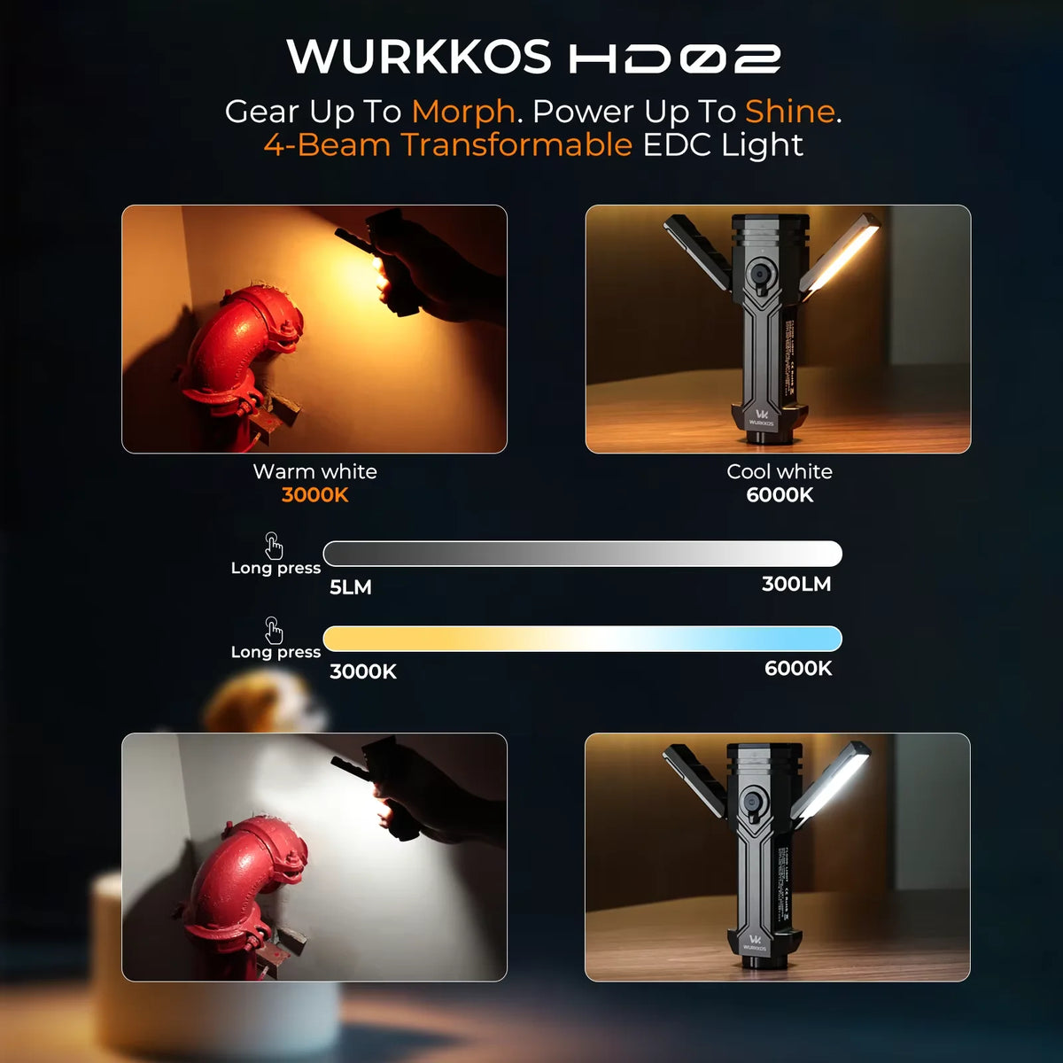 Wurkkos HD02 LED Camping Lantern 600 Lumen, Magnetic Light