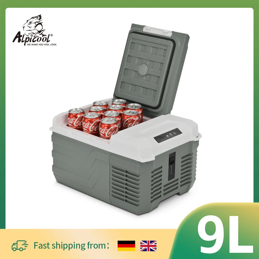 Alpicool NL9 9L Compressor Fridge Freezer 12V, Car Camping