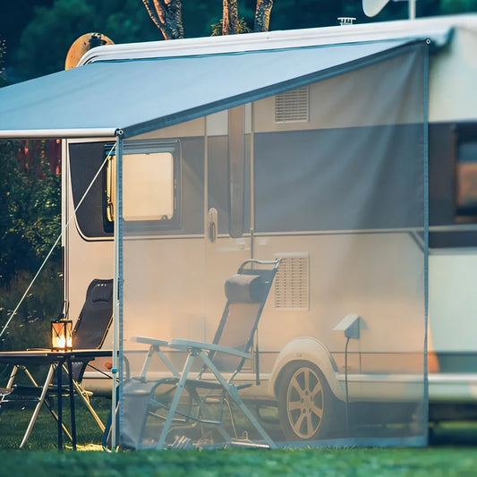 Awning Side Screen 9x7ft, Mesh Privacy Sunshade, Caravan RV