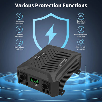 Pure Sine Wave Inverter 12V 1200W or 24V 2300W, Campervan