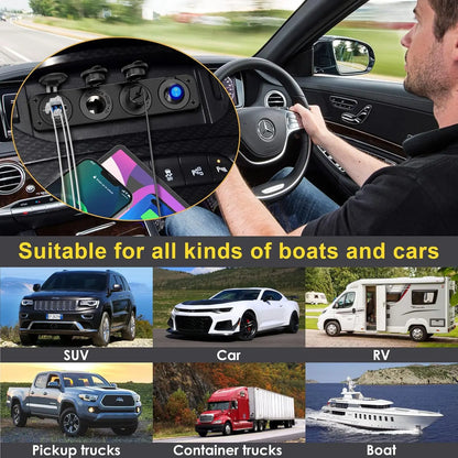 5 Gang Switch Panel 12V 24V, USB Voltmeter, Campervan Boat