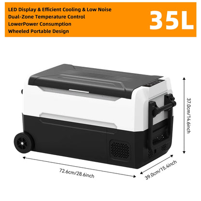 Podofo 20L Compressor Fridge Freezer 12V 230V, Campervan