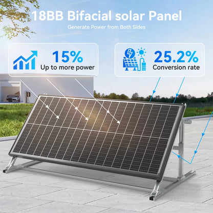 RVPOZWER 100W 12V Bifacial Solar Panel, Monocrystalline