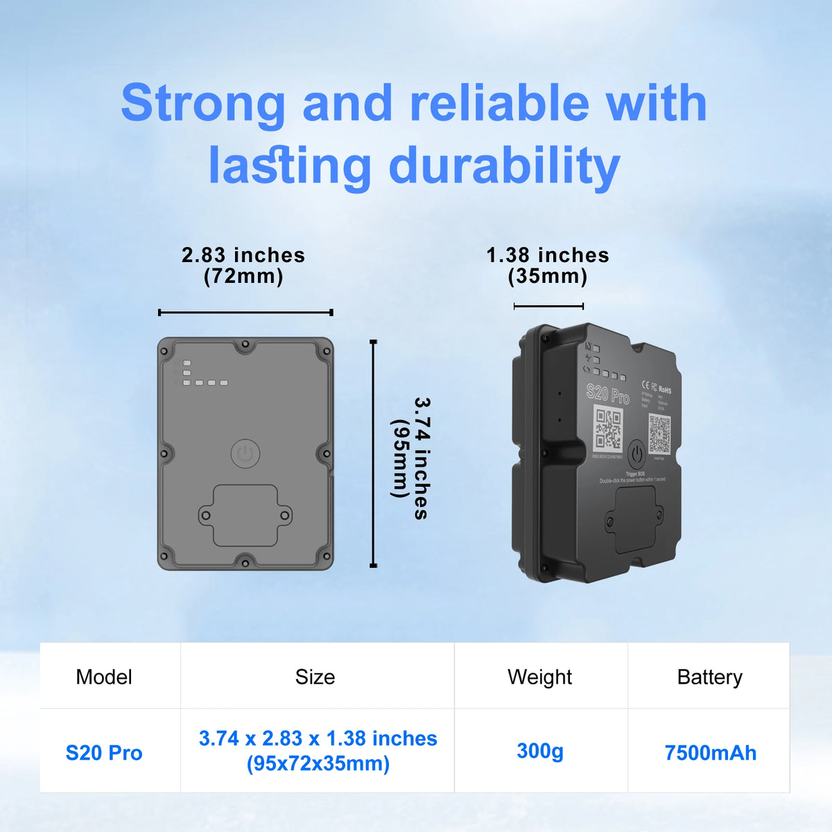 4G Magnetic GPS Tracker 7500mAh, App, Campervan Security