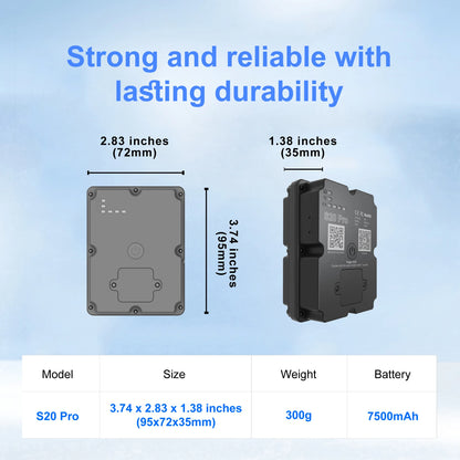 4G Magnetic GPS Tracker 7500mAh, App, Campervan Security