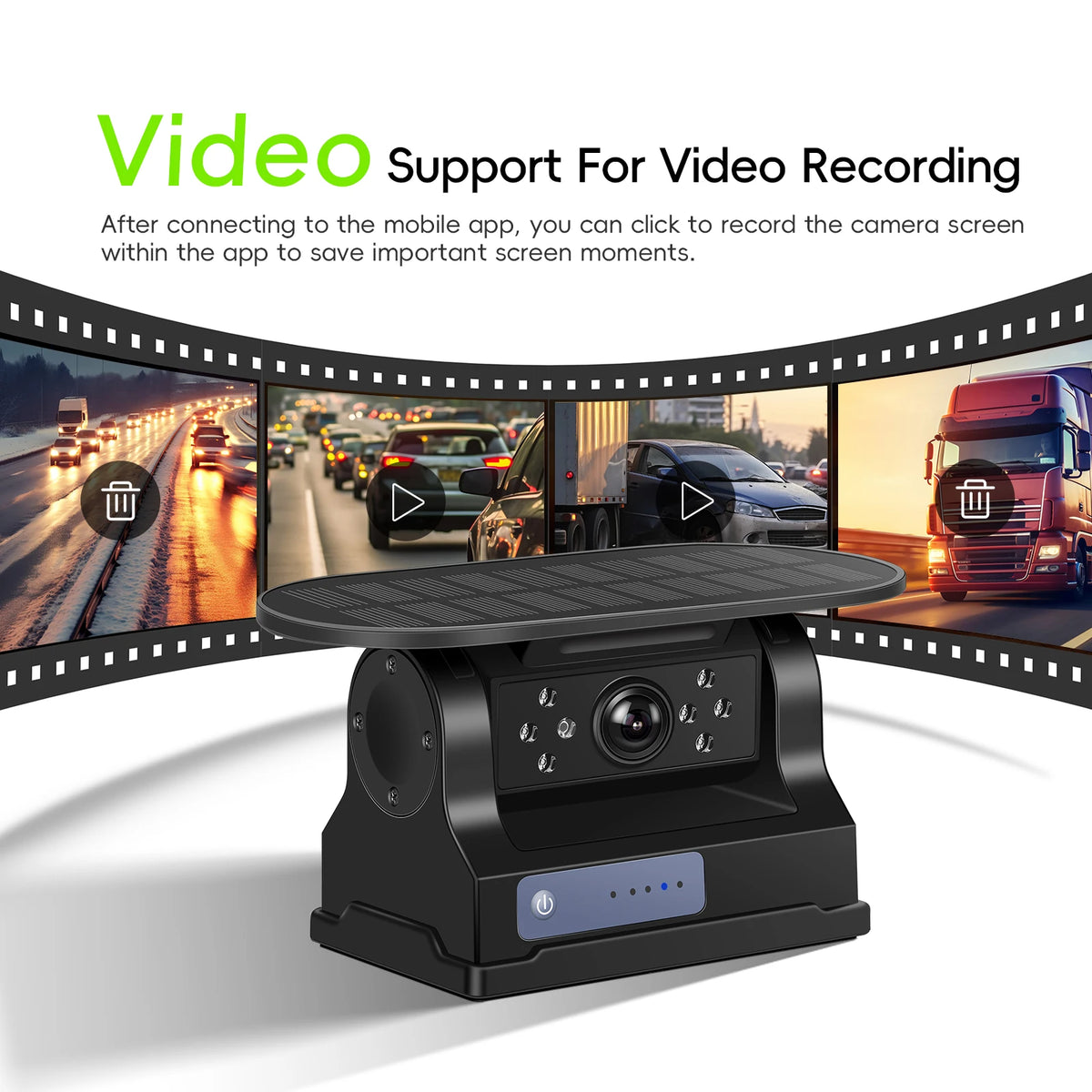 Solar WiFi Reversing Camera, Magnetic IP67, RV Trailer