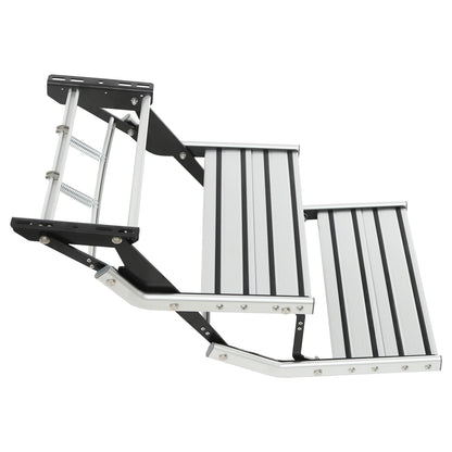 Foldable Aluminium RV Step, 2 Treads, 200kg, Caravan Camper