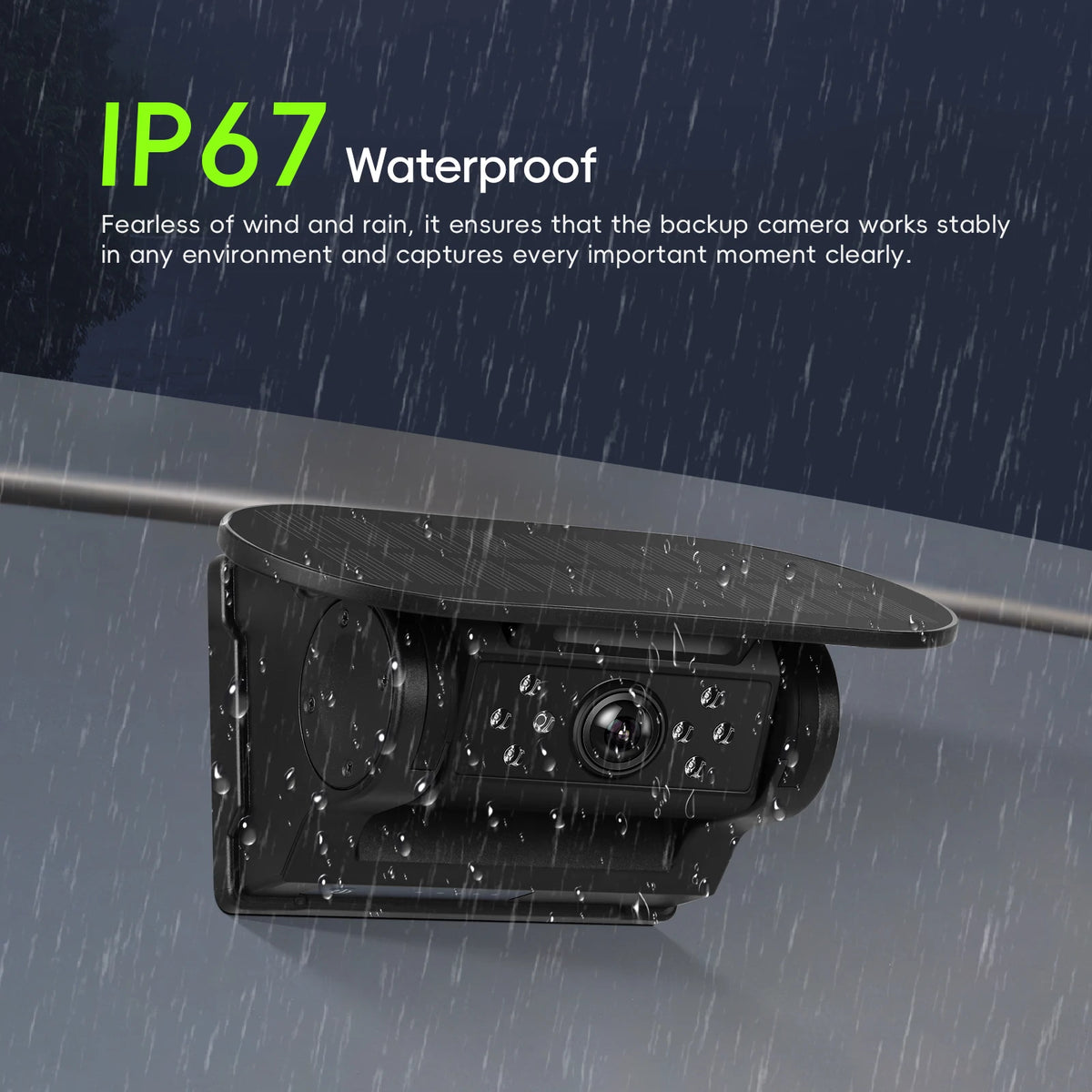 Solar WiFi Reversing Camera, Magnetic IP67, RV Trailer