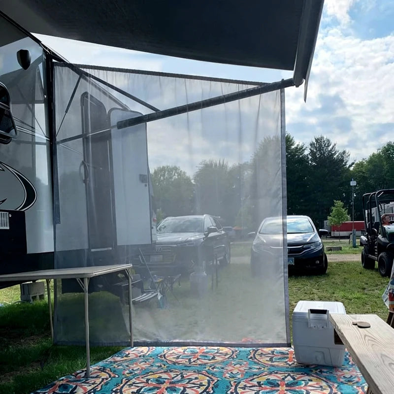 Awning Side Screen 9x7ft, Mesh Privacy Sunshade, Caravan RV