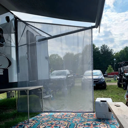 Awning Side Screen 9x7ft, Mesh Privacy Sunshade, Caravan RV