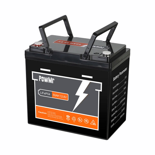 PowMr 12V 50Ah LiFePO4 Leisure Battery 640Wh, Built-in BMS