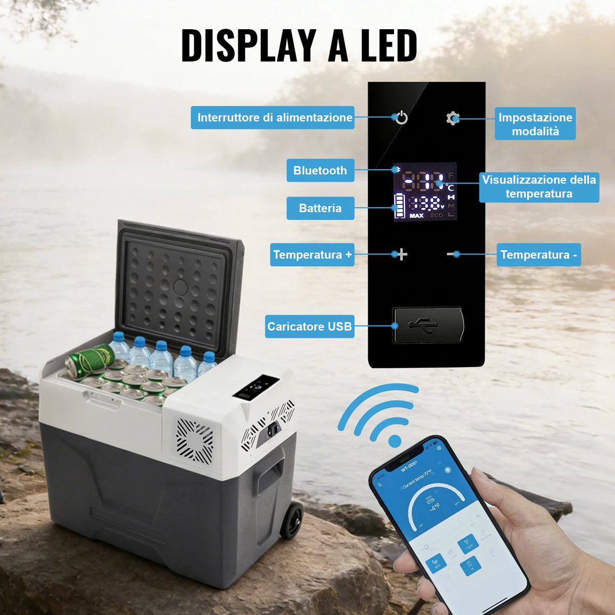 SIHAO 15L Compressor Fridge Freezer 12V, App, Campervan