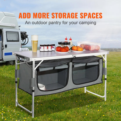 Folding Camping Kitchen Table 3 Height, Aluminium Cooker