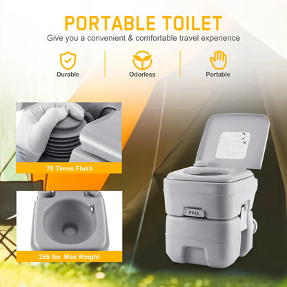 Portable Camping Toilet 20L Dual Outlet, Campervan Boat