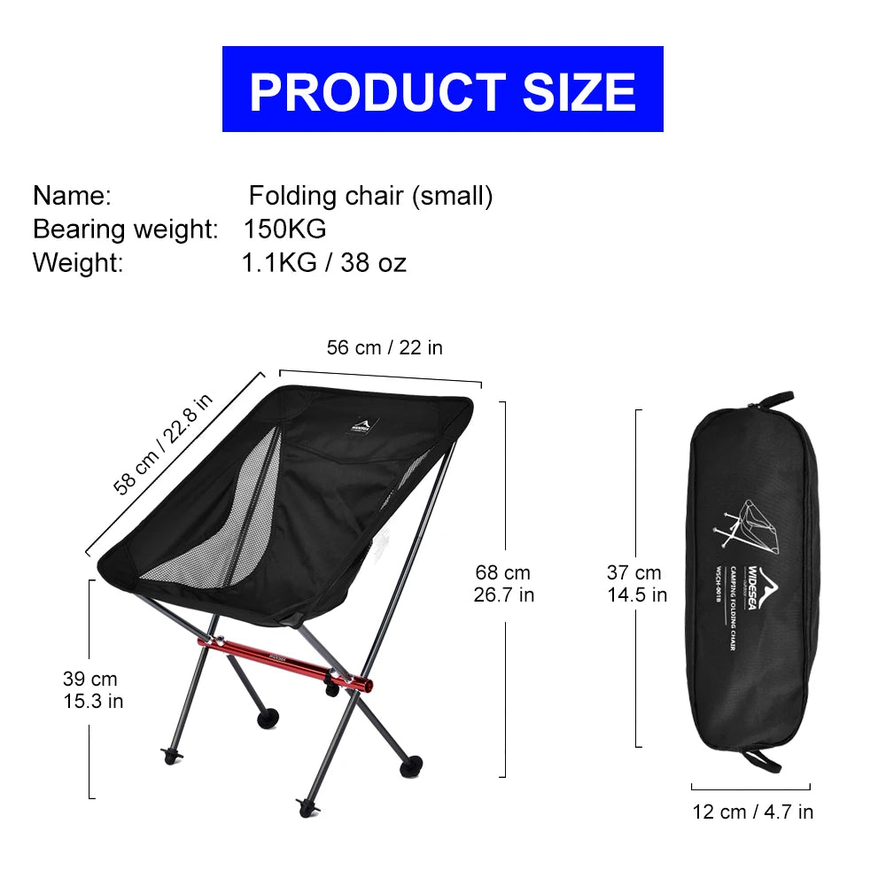 WIDESEA Folding Camping Chair and Side Table, 600D Cordura