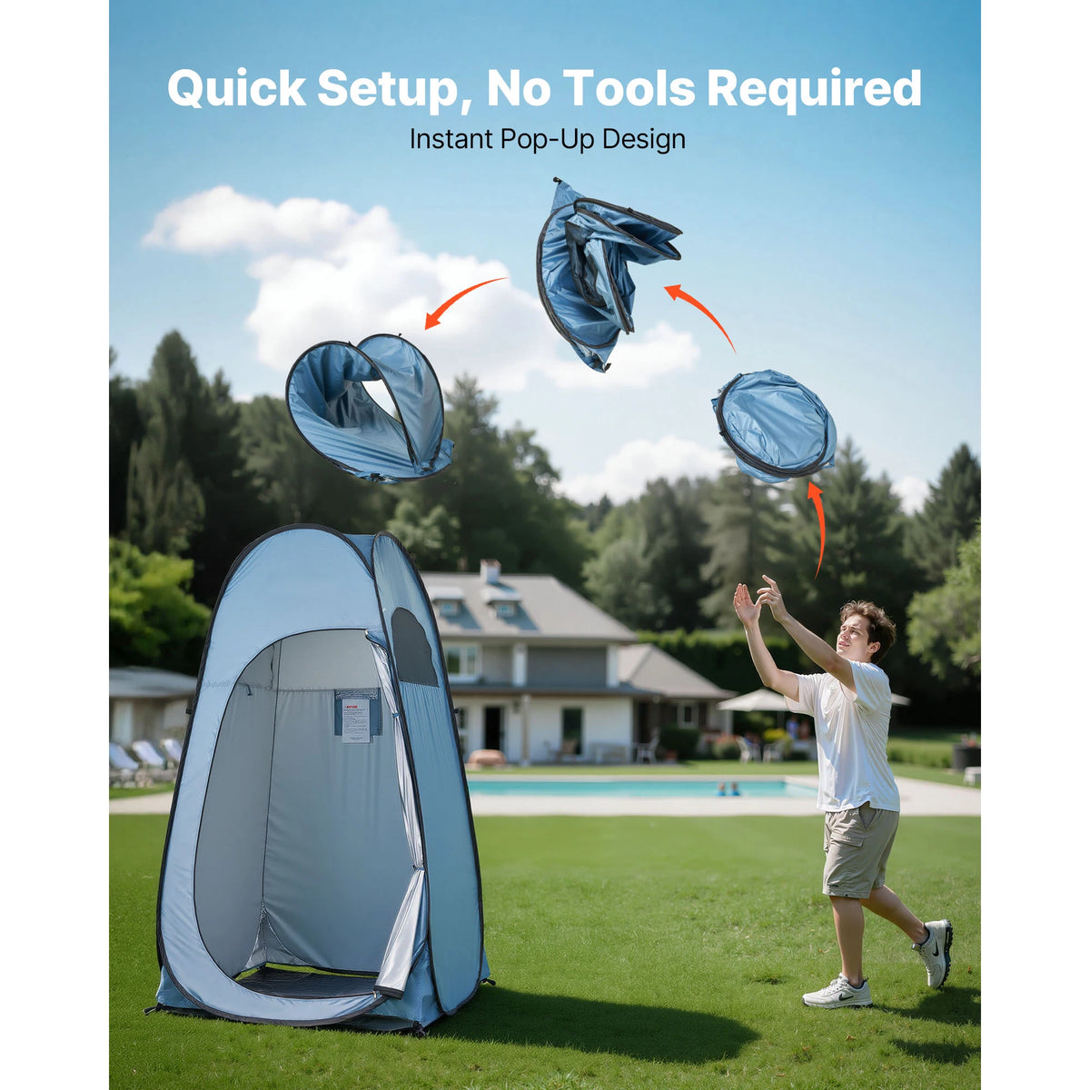 Pop-Up Shower Tent UPF 50, Privacy Changing Room Camping