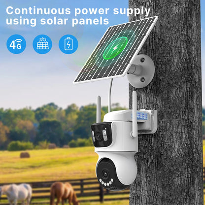 4G Solar Security Camera, SIM Card, 355° Pan, Night Vision