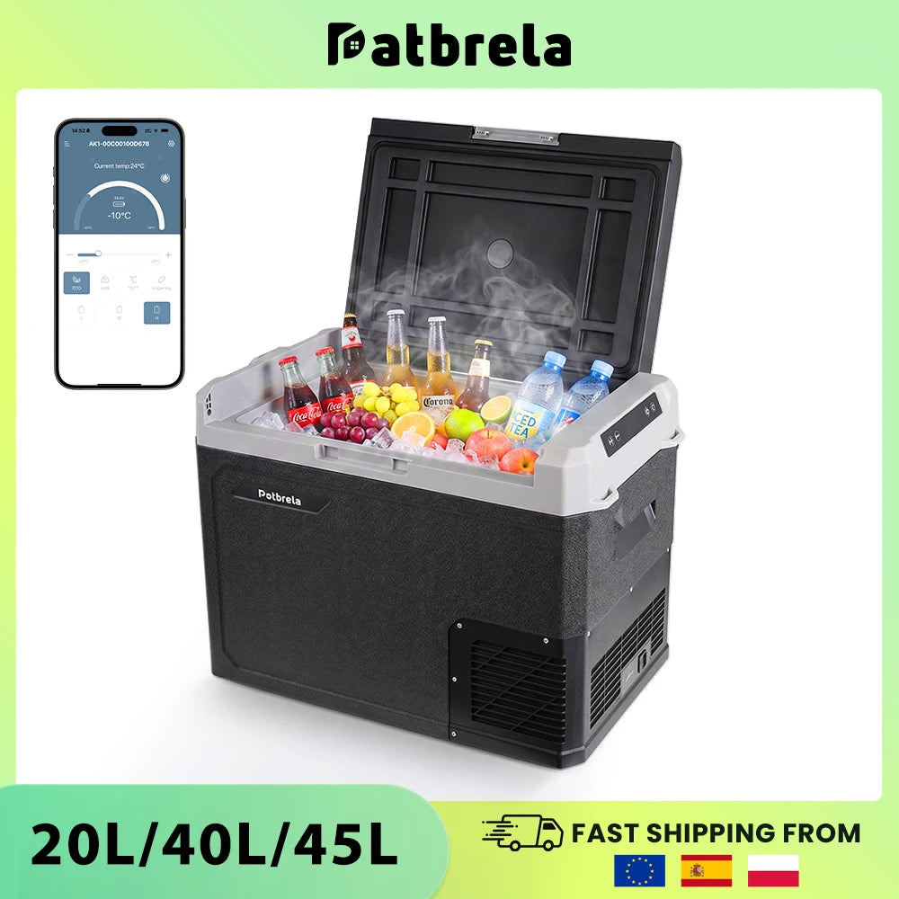 Patbrela 20L Compressor Fridge Freezer 12V 24V, Campervan
