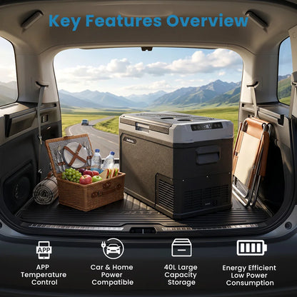 Patbrela 20L Compressor Fridge Freezer 12V 24V, Campervan