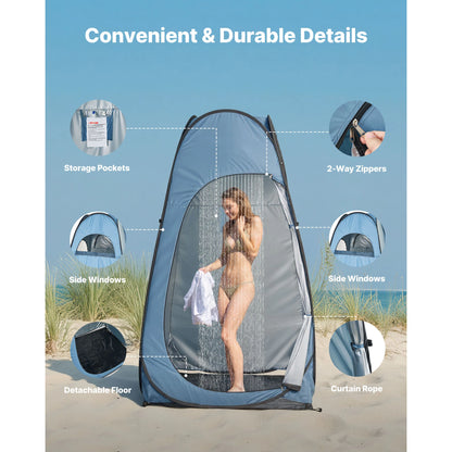 Pop-Up Shower Tent UPF 50, Privacy Changing Room Camping