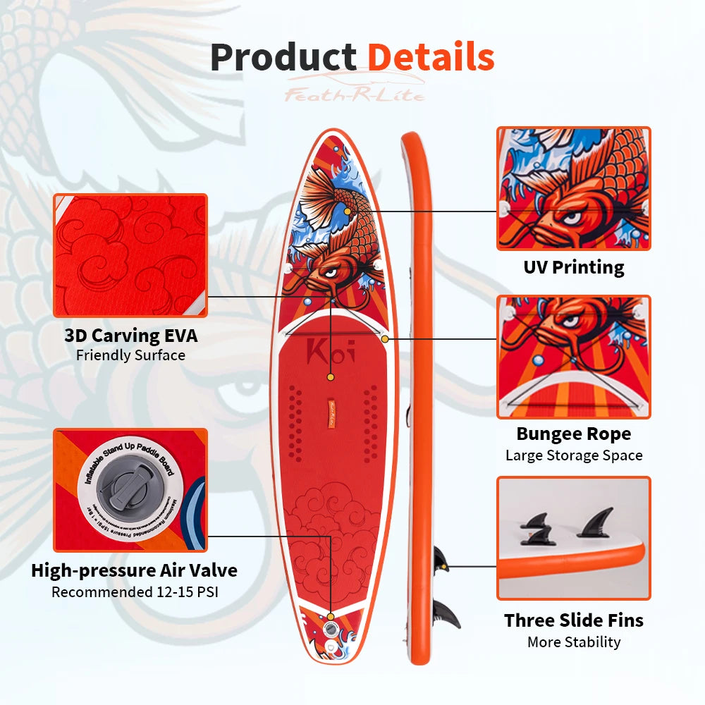 Inflatable Stand Up Paddle Board SUP 335cm, 165kg Load
