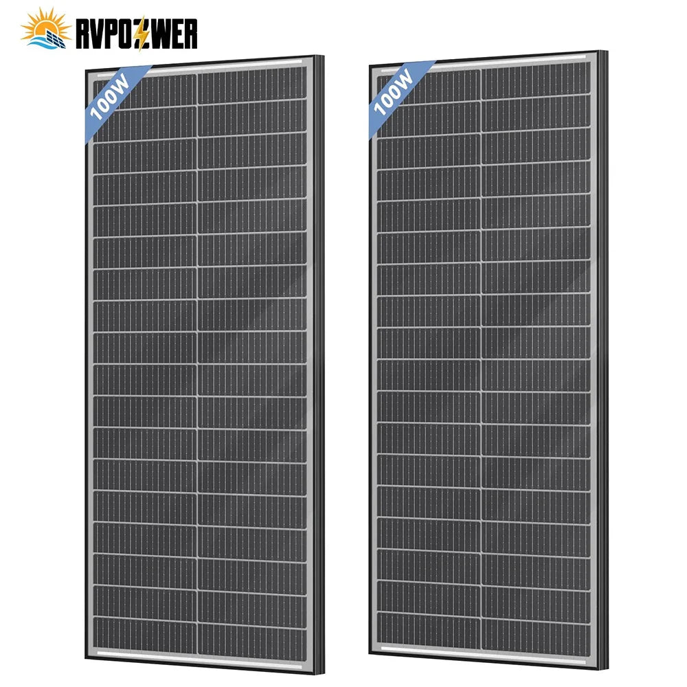 RVPOZWER 100W 12V Bifacial Solar Panel, Monocrystalline