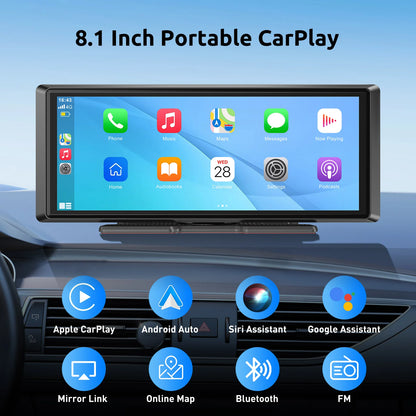 8.1 Inch Portable CarPlay Screen, Android Auto GPS, Camper