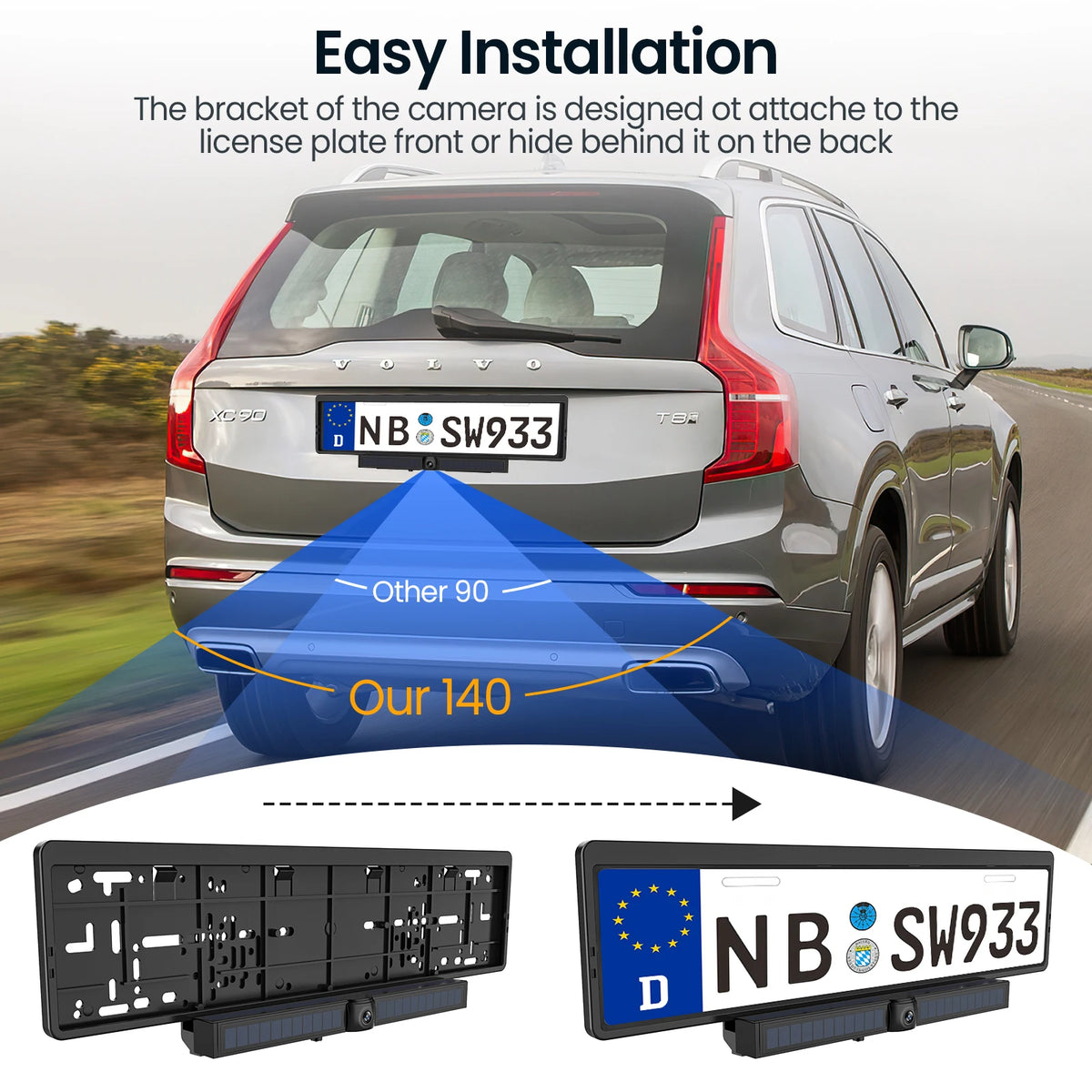 Solar Wireless Reversing Camera 4.3in Monitor, Motorhome RV
