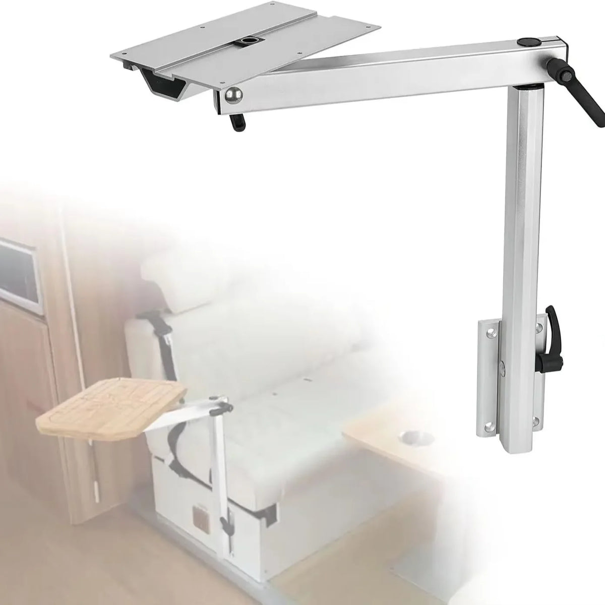Adjustable RV Table Leg, 360 Rotating Aluminium Pedestal