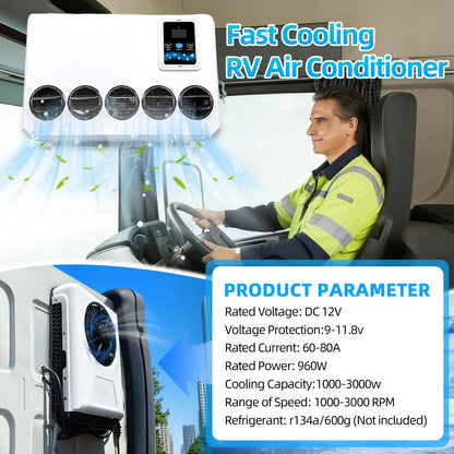 12000BTU Parking Air Conditioner 12V 24V, Van Truck RV