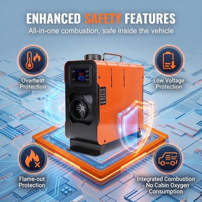8kW Diesel Air Heater 12V 24V LCD Remote, Campervan