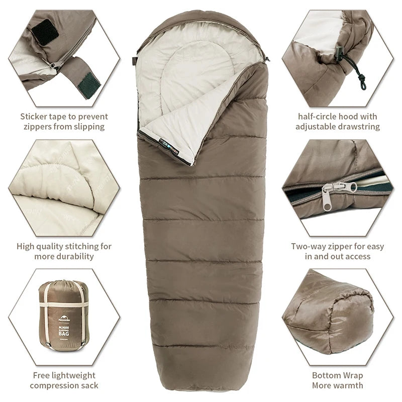 Naturehike Mummy Sleeping Bag MJ300 MJ600, Winter Camping