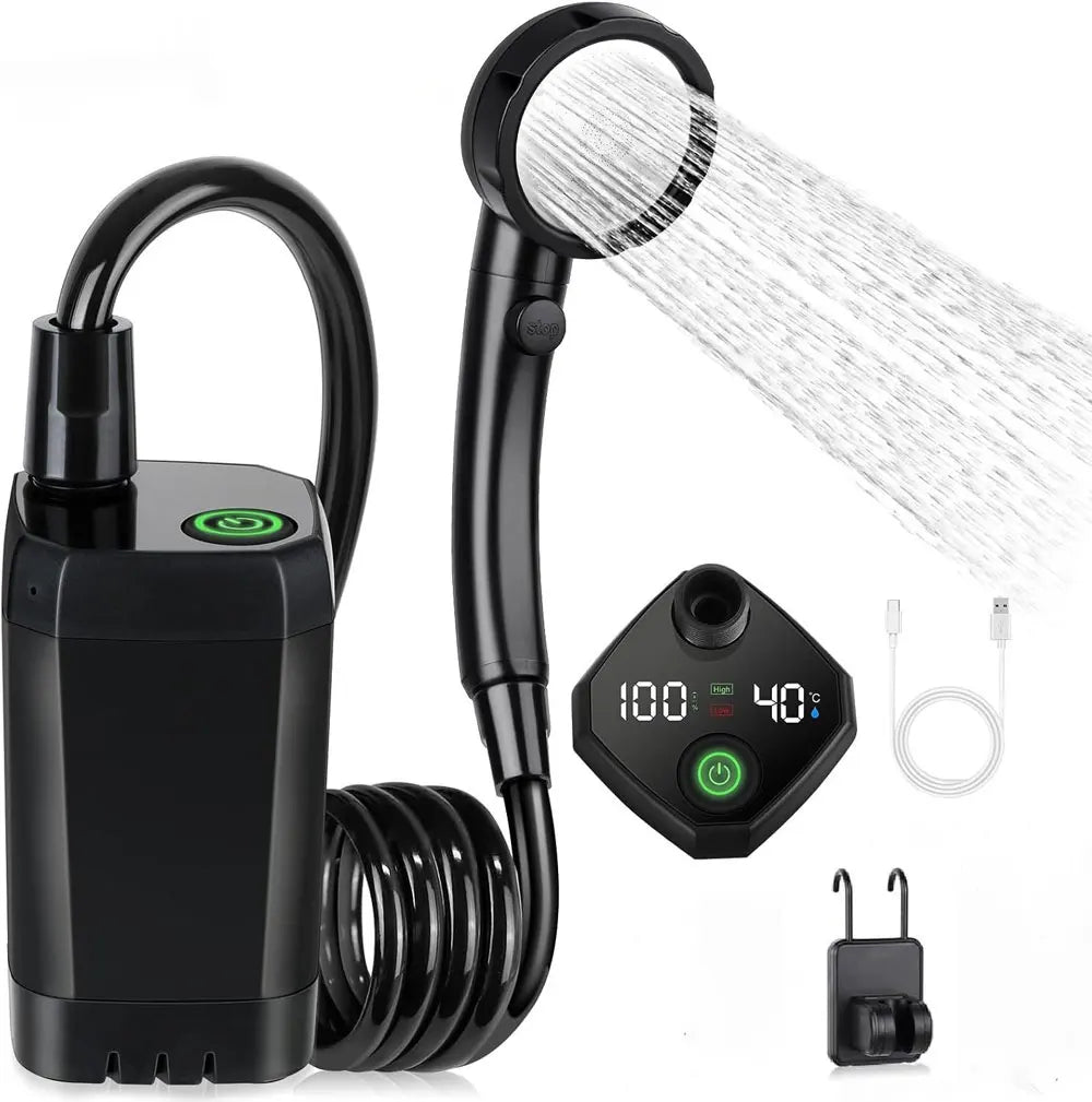 Rechargeable Camping Shower 6000mAh with Digital Display