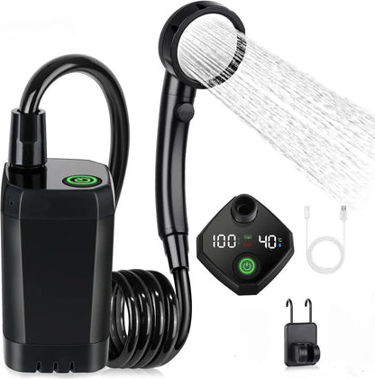Rechargeable Camping Shower 6000mAh with Digital Display