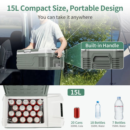 Alpicool NL15 Compressor Fridge Freezer 15L, 12V 24V