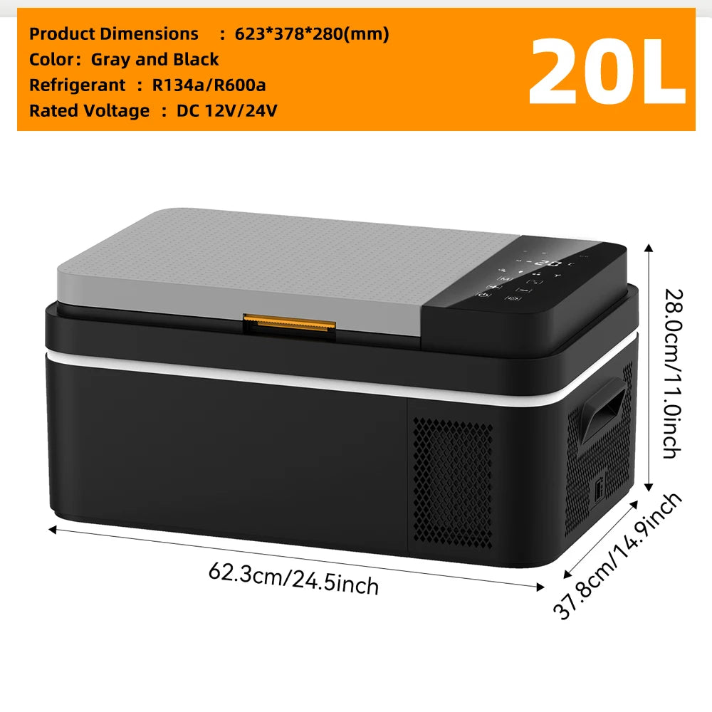 Podofo 20L Compressor Fridge Freezer 12V 230V, Campervan