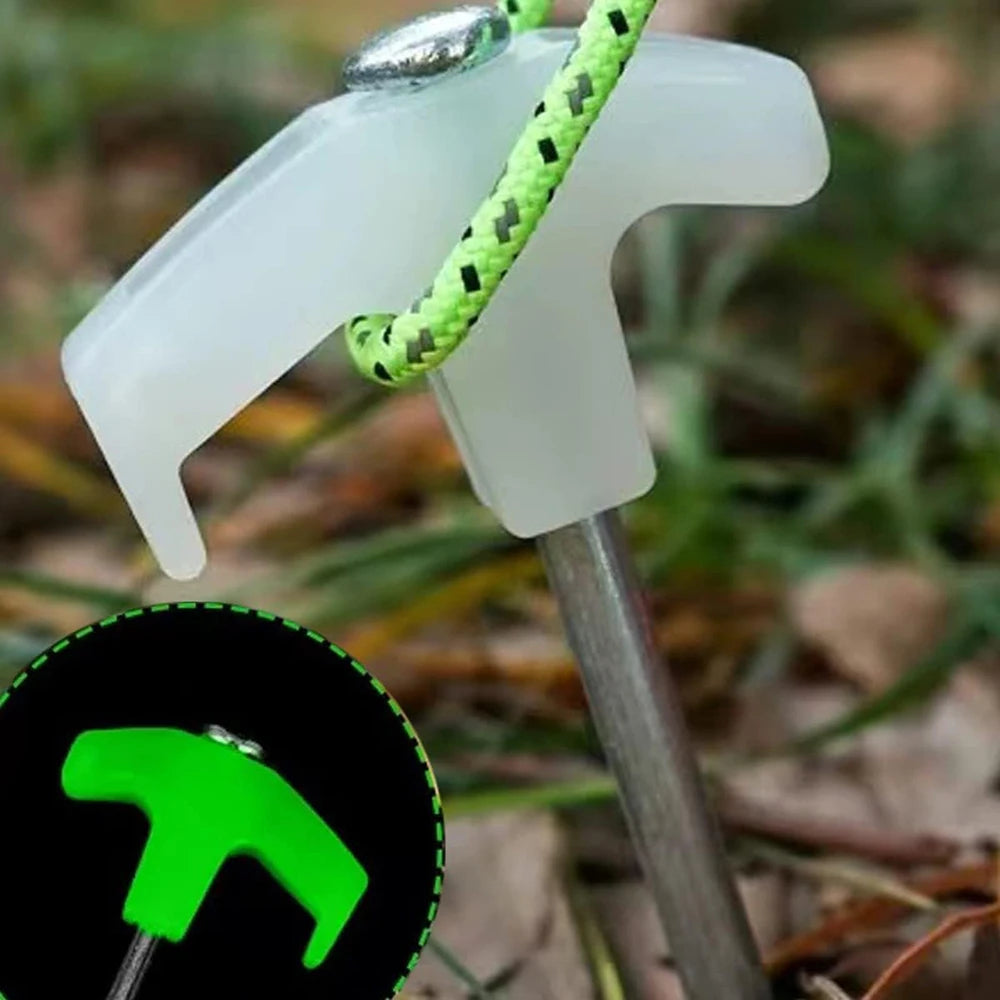 Screw In Tent Pegs 20pcs, Glow in the Dark, Awning Stakes