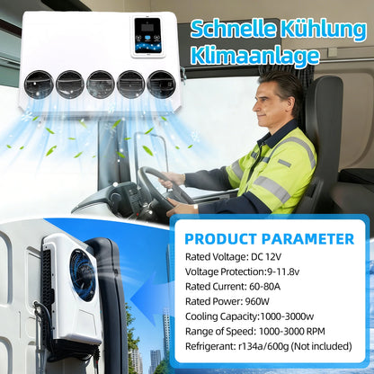 12000BTU Parking Air Conditioner 12V 24V, Van Truck RV