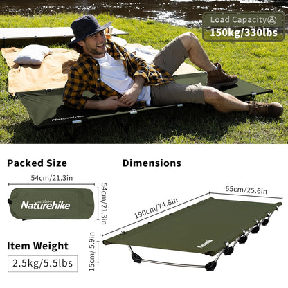 Naturehike Folding Camping Cot 190x65cm, Oxford Camp Bed