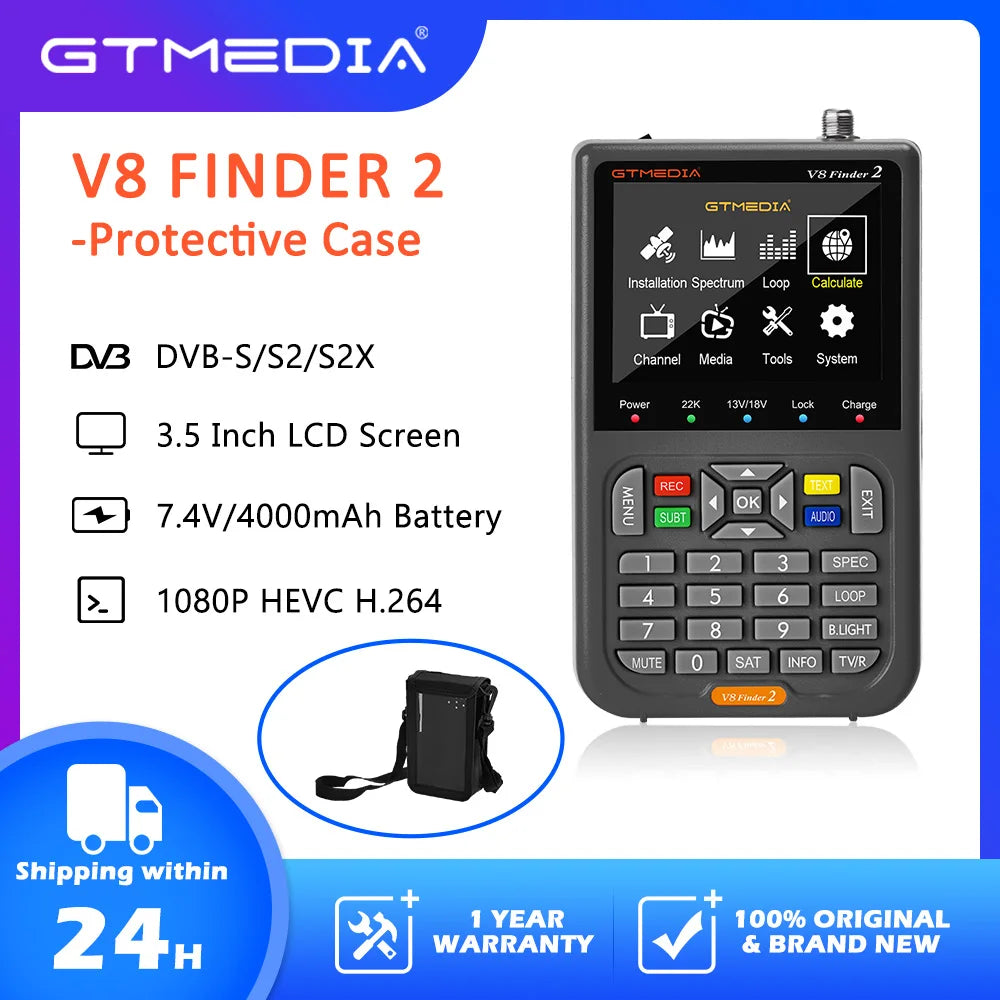 GTMEDIA V8 Finder2 Satellite Signal Meter, DVB-S2X