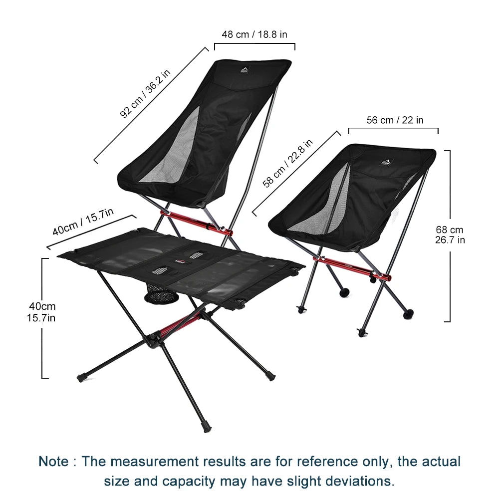 WIDESEA Folding Camping Chair and Side Table, 600D Cordura