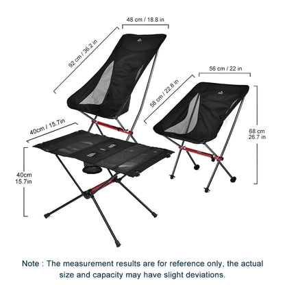 WIDESEA Folding Camping Chair and Side Table, 600D Cordura