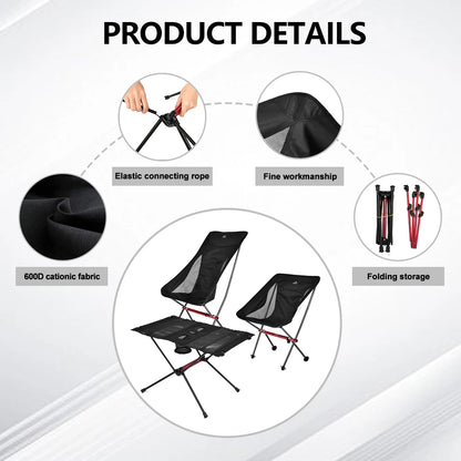 WIDESEA Folding Camping Chair and Side Table, 600D Cordura