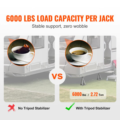 RV Stabiliser Jacks 4-Pack, Aluminium, 280 to 435mm