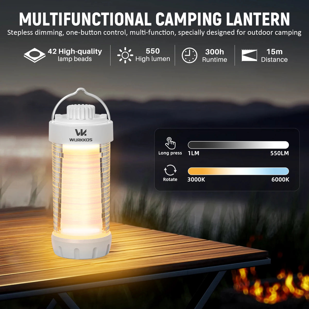 Wurkkos CL01 Rechargeable Camping Lantern, IP65 21700