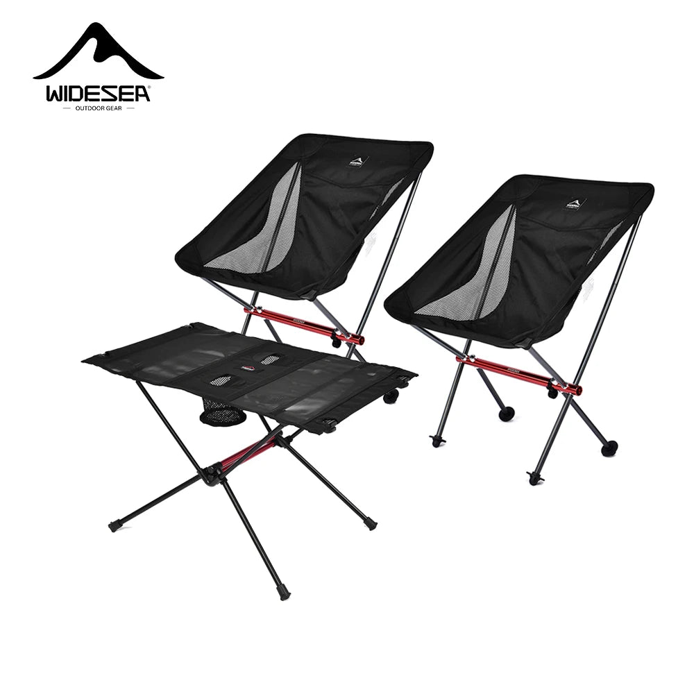 WIDESEA Folding Camping Chair and Side Table, 600D Cordura